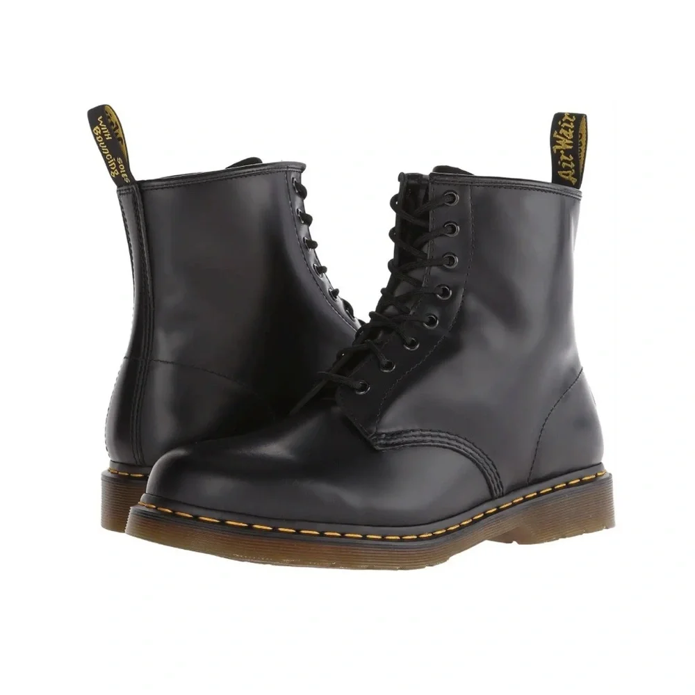 NWT Dr. Martens 1460 Black Smooth Leather Lace Up Boot - Women’s 8 / Men’s 7 - Picture 7 of 8
